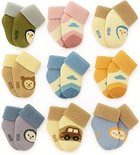 CUTEABLY Baby Winter Socks, Cotton Blends, 0-12 Months, Animal Print, Unisex Price In India