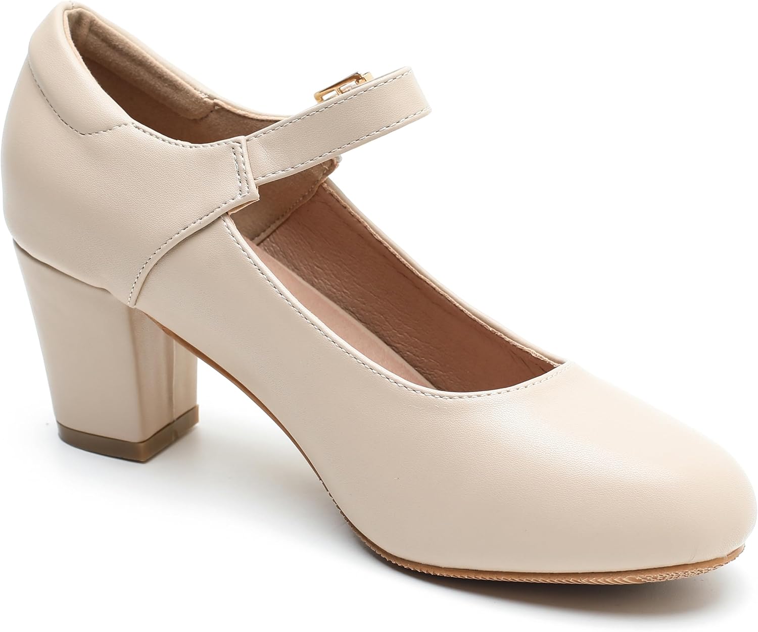 Women's Mary Jane Shoes Low Block Heel Ankle Strap Closed Round Toe Pumps Dress Wedding Office Work Church Shoes - Image 5