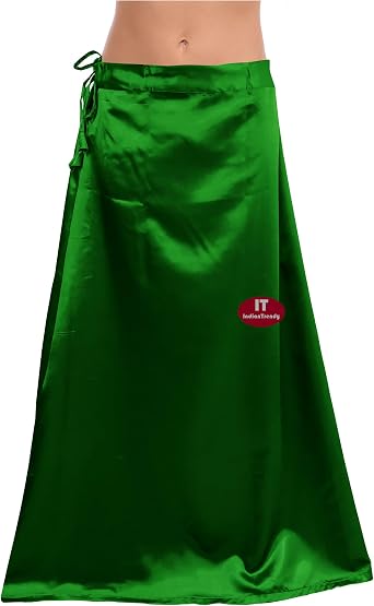 Indian Trendy Sari Petticoat Satin Stitched Adjustable Waist Saree Underskirt Lining Skirt