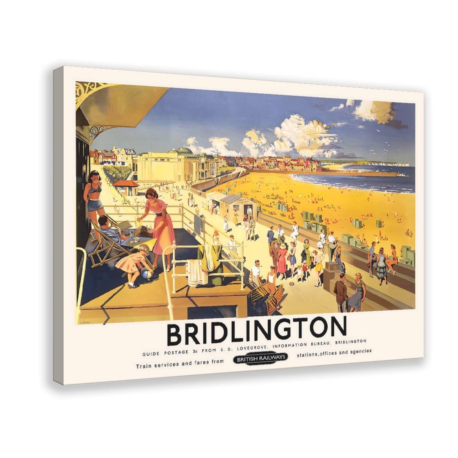 QNVJQKDSI BRIDLINGTON Vintage Art Canvas Poster Bedroom Decor Landscape Office Room Decor Gift 20" L X 30" W