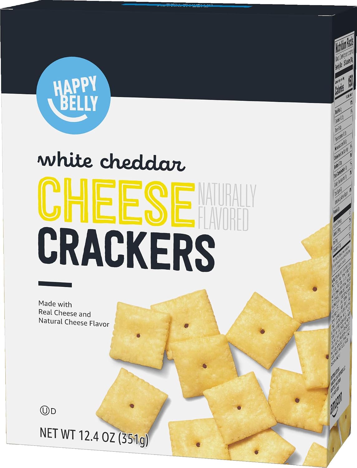 Amazon Brand – Happy Belly White Cheddar Cheese Cracker, 12.4 ounce