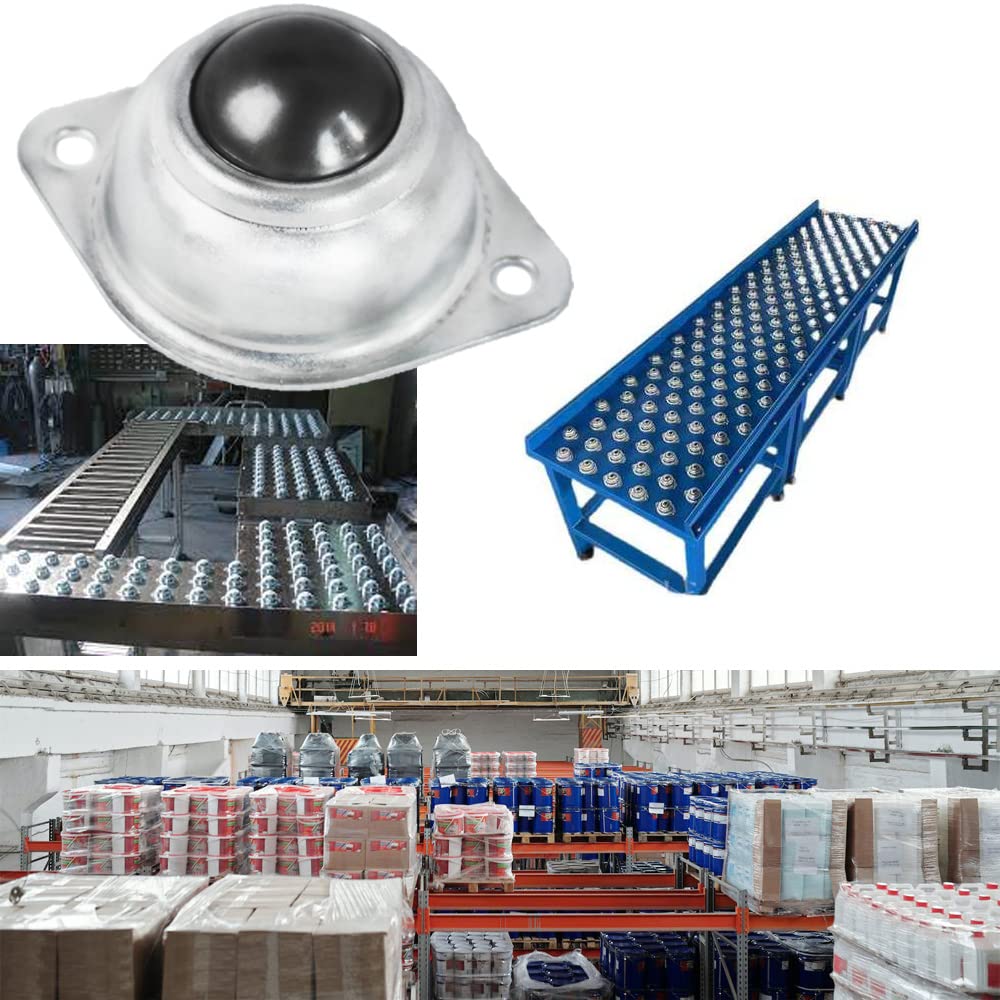20 PCS 1" Roller Ball Transfer Bearings, 360º Rotation Universal Ball Casters, 400Lbs Carbon Steel Round Ball Transfer Unit for Conveyor, Roller Stand, Transmission, Furniture