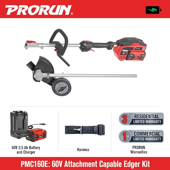 PRORUN 60V Attachment Capable Powerhead and Edger Kit with 2.5 Ah Battery and Charger
