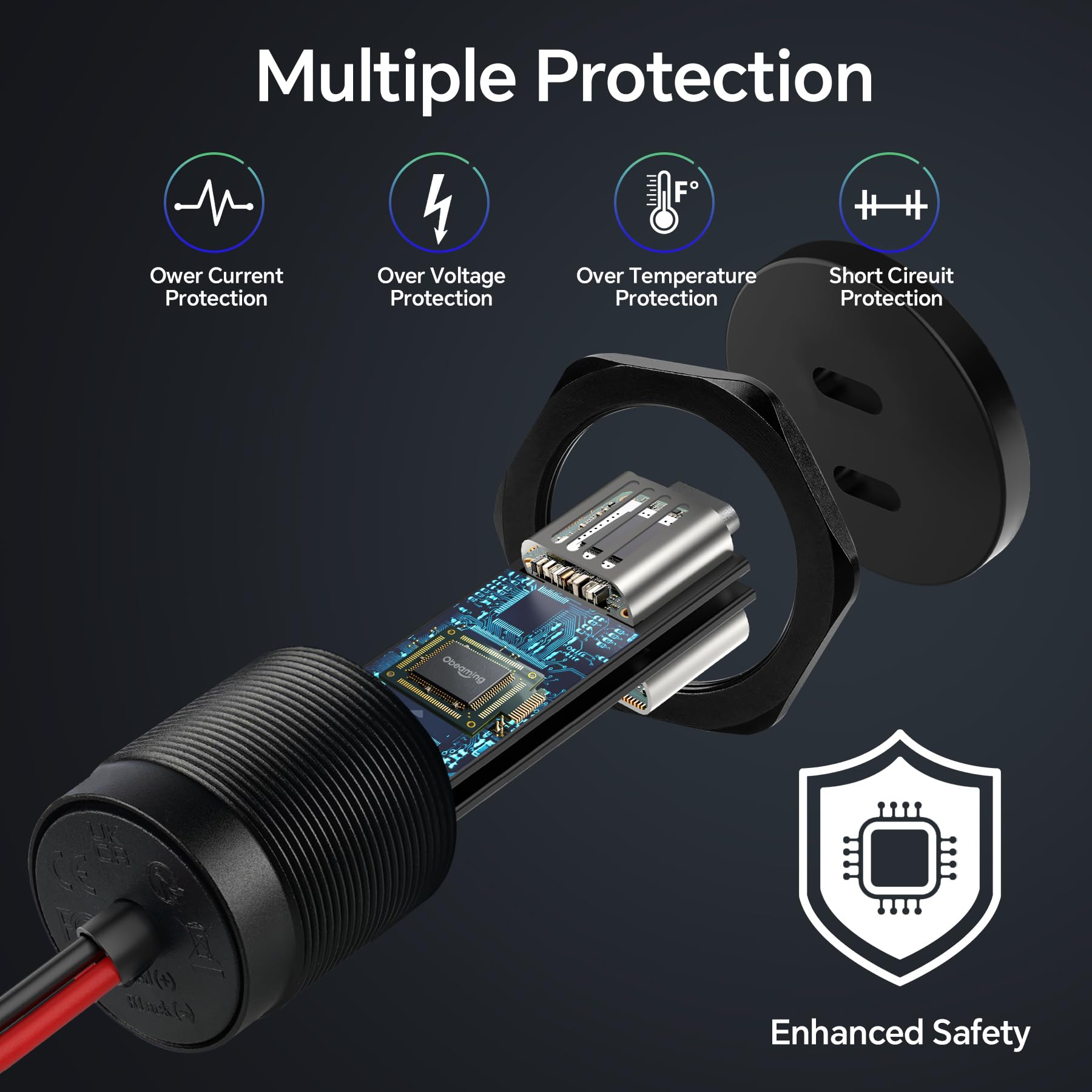 USB C Steckdose 12V Wohnmobil Vollaluminium, Einbau Duales PD 3.0 20W Typ C Ladegerät, KFZ Zigarettenanzünder Adapter für Boot Wohnwagen Camper Auto LKW (2 Pack)