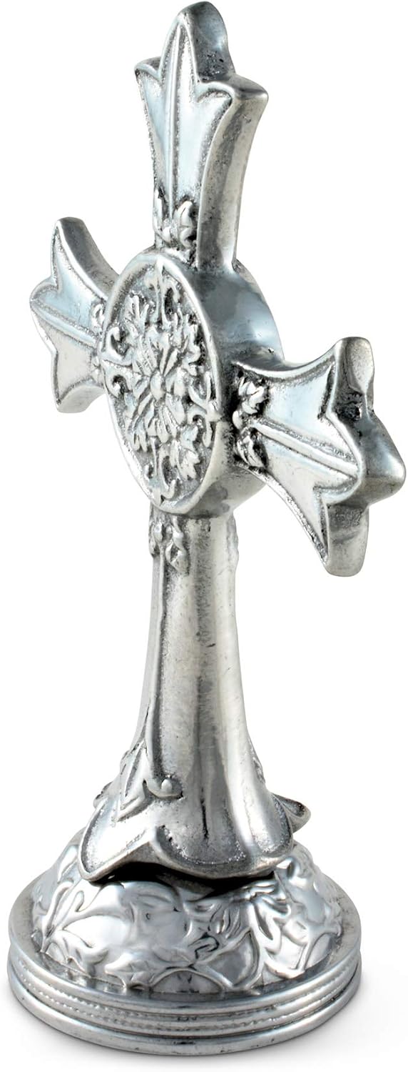 Arthur Court Designs Aluminum Metal Medallion Cross 6.25 inch Tall