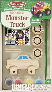 Melissa & Doug Created by Me! Monster Truck Wooden Craft Kit - Easter Basket Stuffers Easy To Assemble DIY For Kids