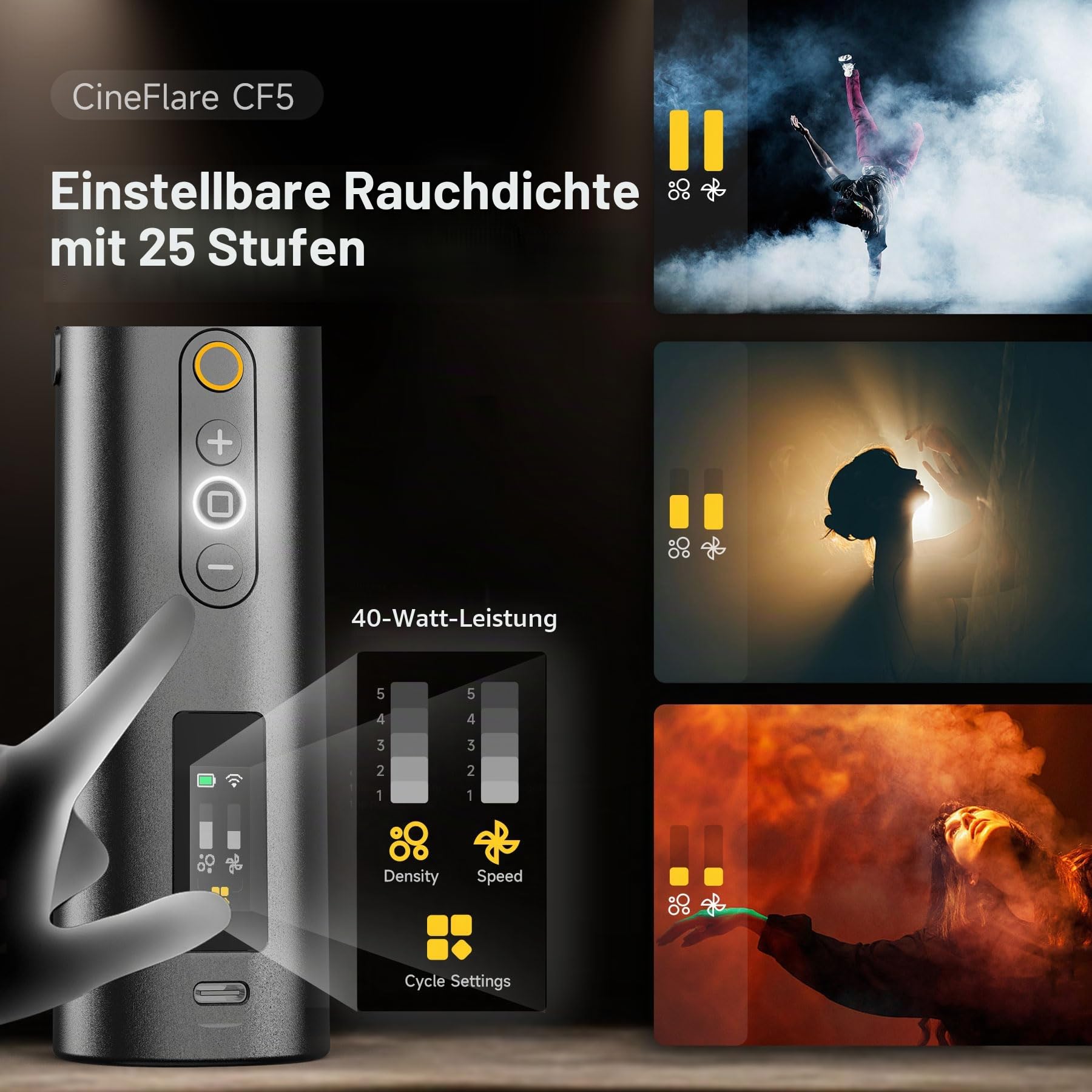 COLBOR CF5 Nebelmaschine Fog Machine für Fotografie, Nebelgerät für Bühnen und Streaming Szeneneffekte