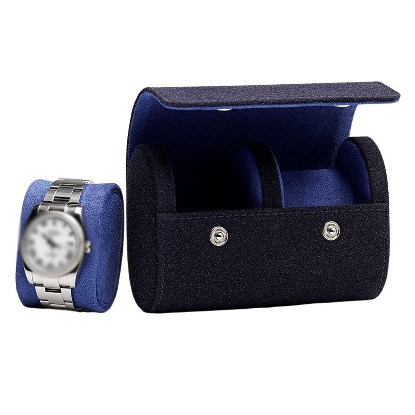 Kp6xLf3gT watch holder box Small and Lightweight Watch Storage Box Simple and Portable Organizer 2 Checkered Holders (excluding Watches)