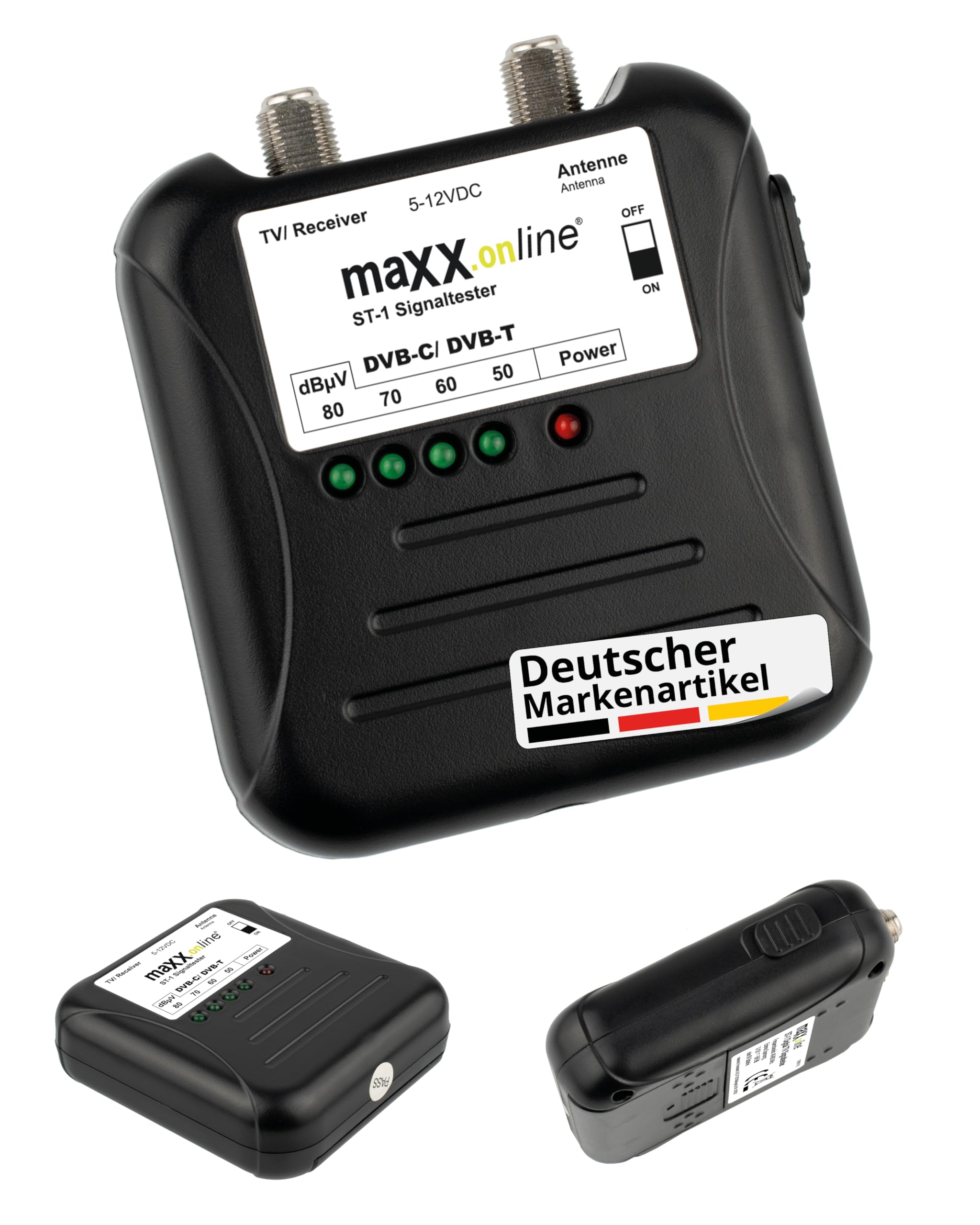 Signaltester Kabelfernsehen Messgerät DVB-C/DVB-T, Antennensignal messen, Signalstärke Kabelfernsehen überprüfen, Kabel TV analog/digital Tester