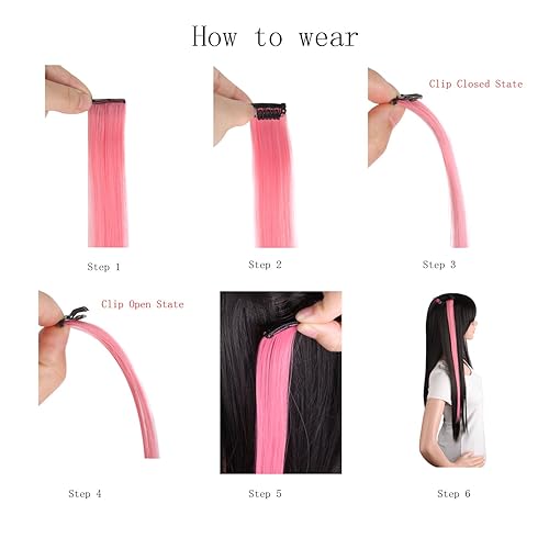 Miniatura 2 de MapofBeauty 20" Clip-in pelo recto extensión de pelo pedazo (blanco)