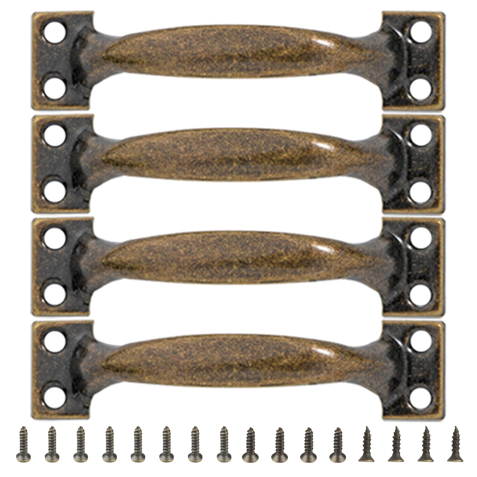 MICFENY 4pcs Barn Door Pulls Metal Handles for Cabinets and Wood Iron Furniture Knob Practical Home Hardware