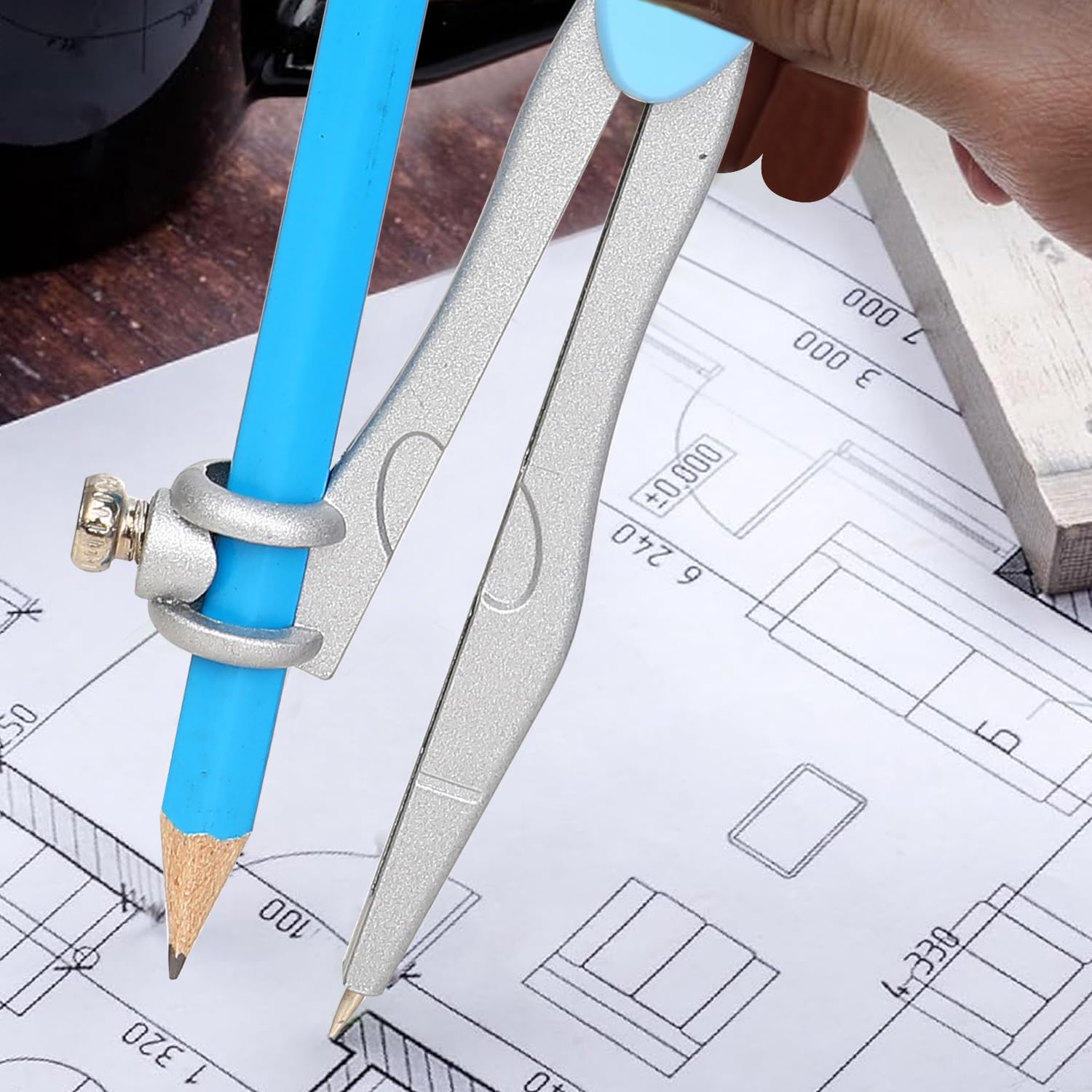Compass Geometry Tool Geometry Set Drafting Drawing Compass and Protractor Set with Box Math Geometry Compass for Geometry Metal Compass Geometry Kit Drawing Tool for Measuring Drawings Study - Image 5