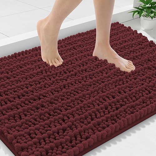 Miniatura 37 de Smiry Alfombras de Baño 24 x 16 pulgadas, Tapetes de Baño de Chenilla Extra Suaves y Absorbentes, Respaldo de Goma Antideslizante, Lavable a Azul