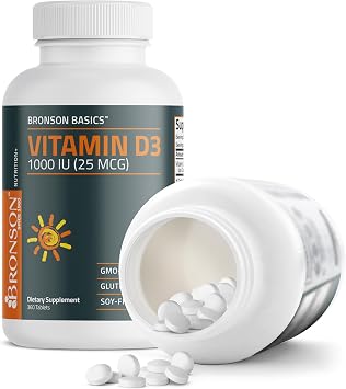 Bronson Vitamin D3 1000 IU (25mcg) Low Dose Vitamin D, 360 Tablets