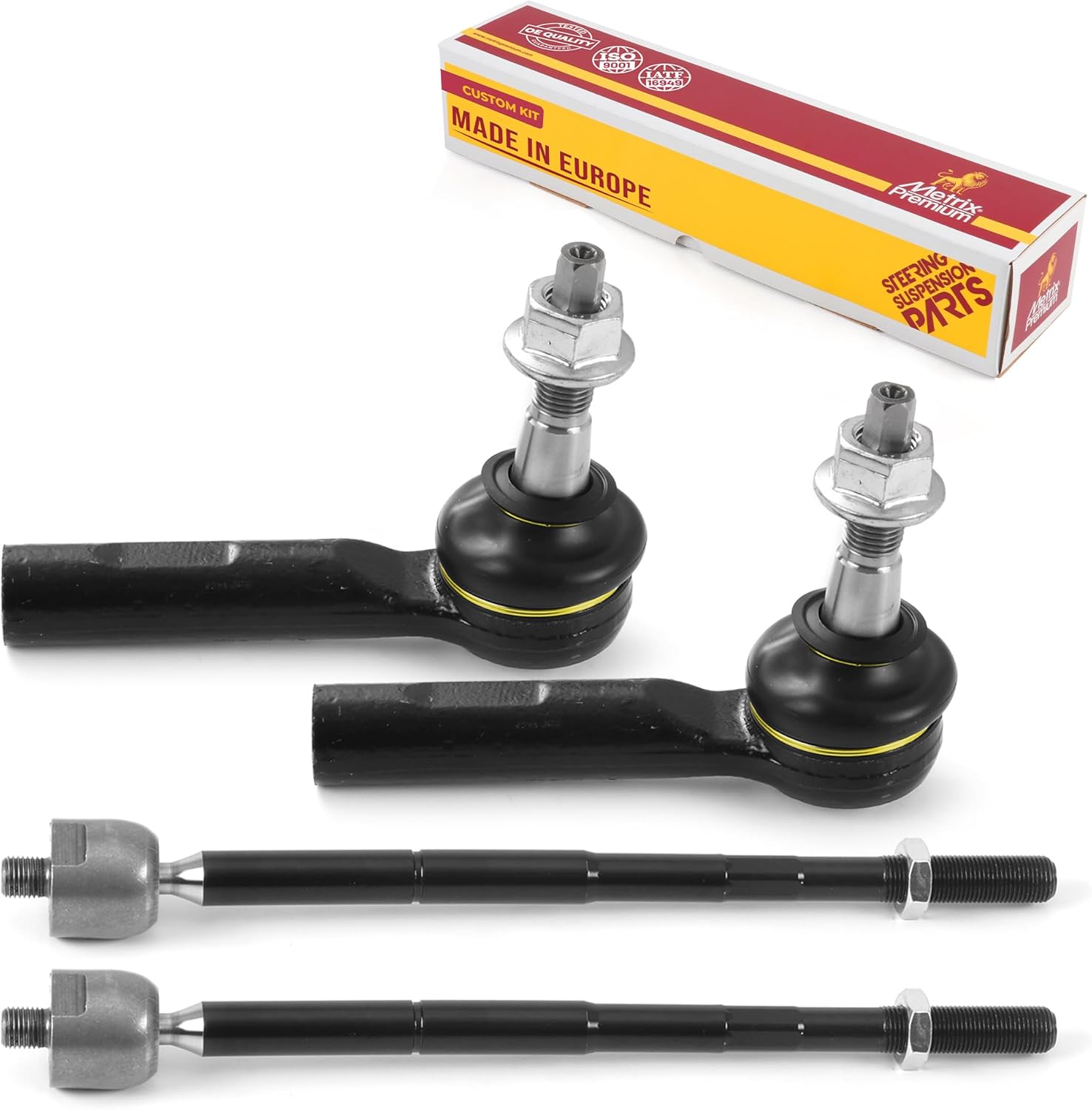 Metrix Premium Chassis Parts - 4 PC Inner & Outer Tie Rod End Kit Fits 11-18 Dodge Challenger, 15-19 Charger, 11-14 Charger RWD, 11-14 Chrysler 300 RWD Replacement, EV800963 ES800986, Made in Europe
