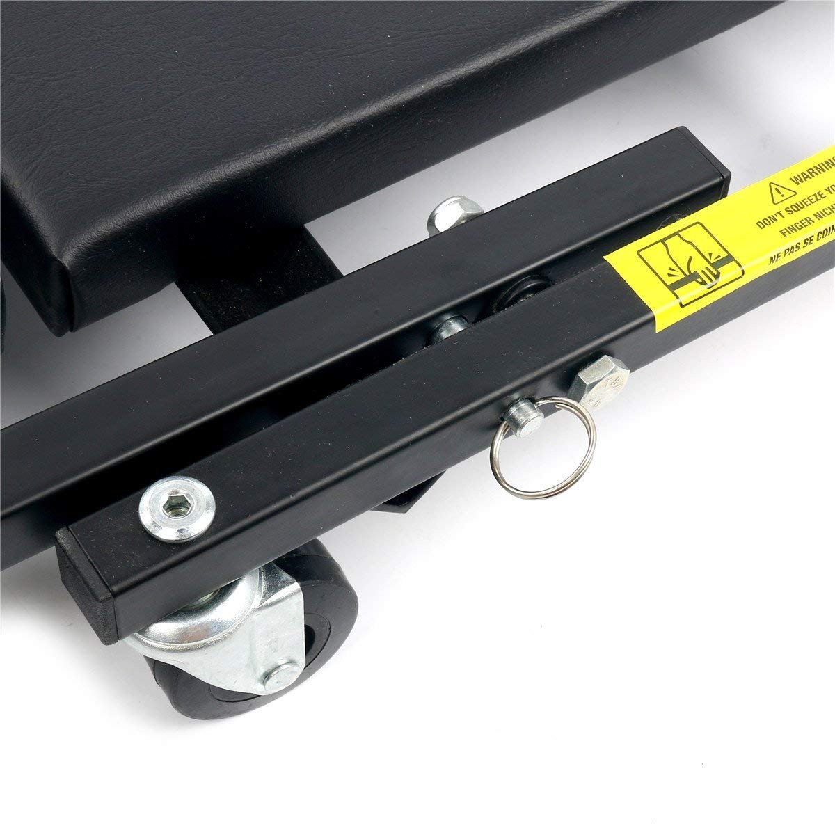FreeTec Camilla Mecanico, Camilla Taller, Convertible en Asiento Taburete, con 6 Ruedas, 1m de Longitud, Carga Máxima de 150 kg, Negro
