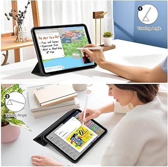 Case Compatible with Honor MagicPad 4 12.3 2026, Slim PU Leather Trifold Stand Flip Cover with Soft TPU Back, Shockproof - Black