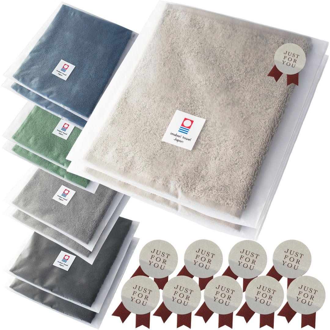 TAVARAT Imabari Towel Handkerchief 5 Assorted Colors Set of 10 Japan