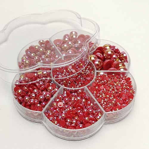 Miniatura 4 de Chenkou Craft - 1 caja con 3000 mitades de perlas, cuentas circulares con inferior plano, gemas sueltas