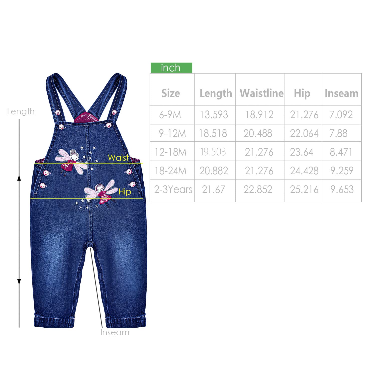 Peacolate 3m-3 años Bebés, bebés, niños pequeños, overoles de mezclilla, babero, pantalones, jeans