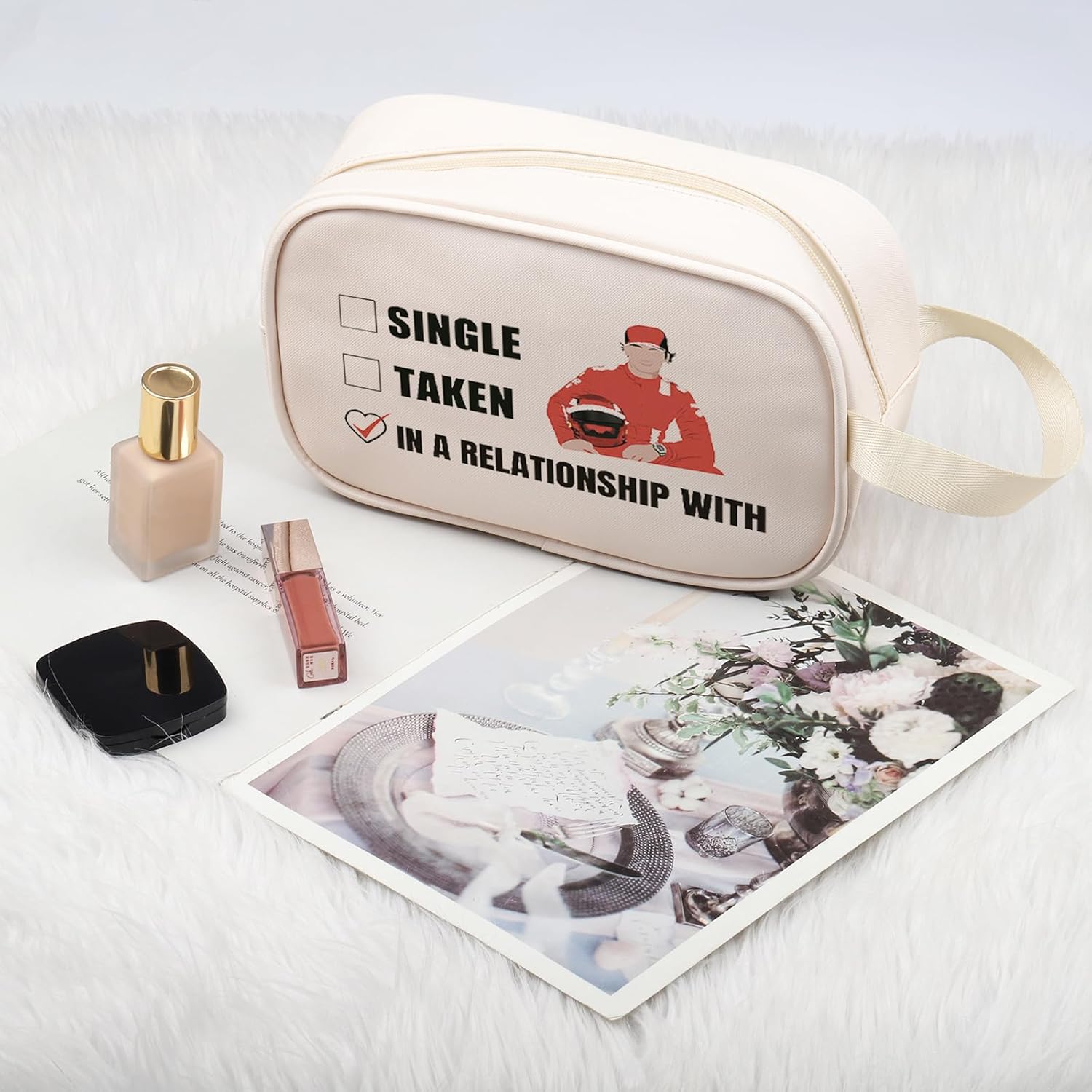 PWHAOO Car Racing Inspired Gift Car Racer Fan Transparent Makeup Bag Leather Cosmetic Bag Racing Fandom Merch (C S Car Racer TM) - Image 6