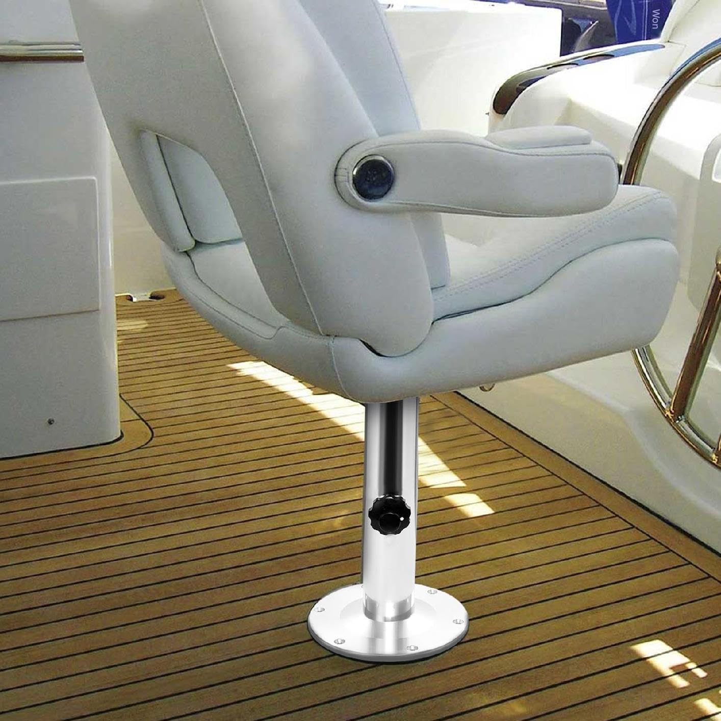 Base per seggiolino, base per barche e piedistallo, in alluminio, altezza regolabile in altezza, piastra di montaggio con scivolo, supporto base per il montaggio della sedia da barca, accessori per il