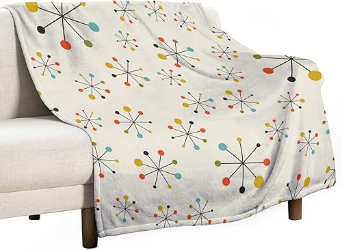 Miniatura 72 de Manta de tiro floral retro de los años 70, estilo bohemio, ondulado, geométrico, hippie, lindas flores, amarillo y naranja, manta con estampado