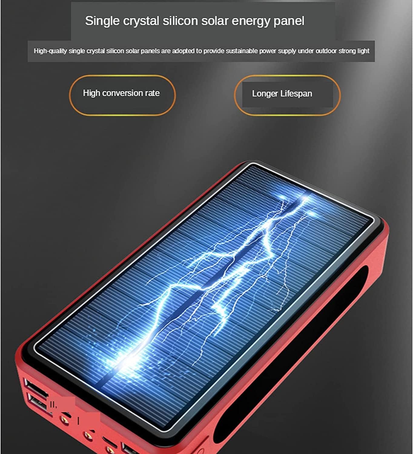 Cargador Portátil 100000 Mah Banco De Energía Carga Rápida Paquete De Batería Externa con USB-C 4 Entradas para Teléfonos Inteligentes, Tabletas, Consolas De Juegos(Orange)