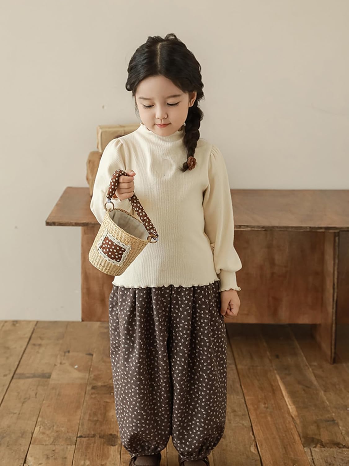 [FDGFJ] ロングパンツ 裏起毛 パンツ キッズ ベビー 防寒 子供服 女の子 花柄 かわいい ズボン ボトムス ベビー 秋冬