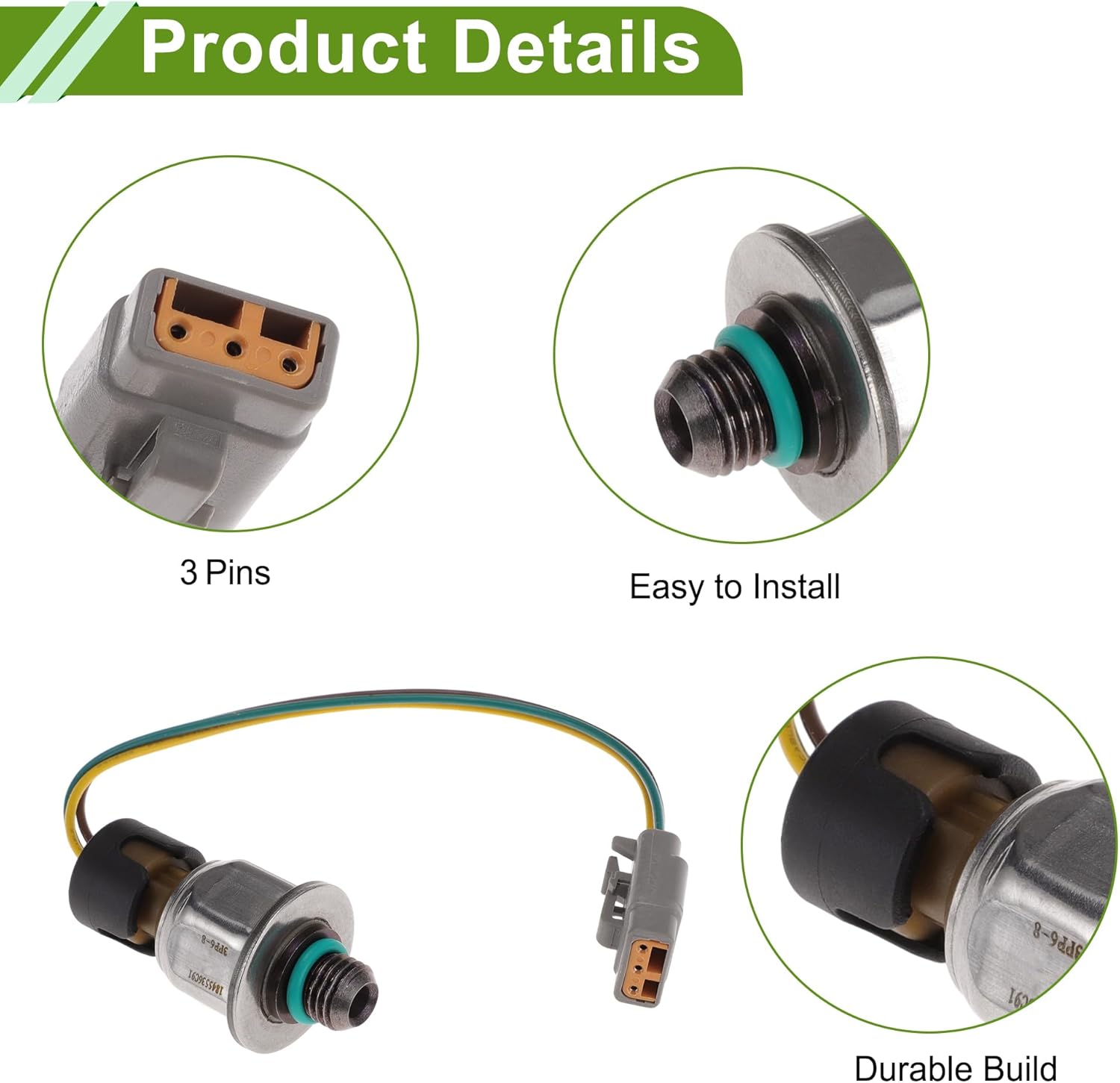 No.1845536 Fuel Injection Pressure Sensor for Navistar Maxxforce DT466E 2004-2007 with Line Fuel Rail Pressure Sensor 1 Pcs