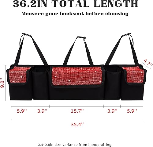 Miniatura 6 de eing Organizador y almacenamiento para maletero de automóvil, organizador colgante para asiento trasero para SUV, camión, MPV, impermeable, bolsa de