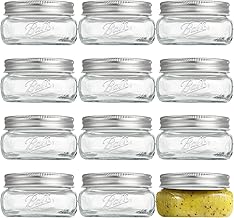 SINGOMON 12PCS Glass Mason Jars Glass Canning Jars Glass Favor Jars Honey Jars Spice Jars with Silver Metal Airtight Wide Mouth Lids for Food Storage, Canning, Overnight Oats, Jelly, Dry Food, Spices, Salads, Yogurt, Fermenting, Sun Tea, Kombucha, Honey, Baby Food, Candy(4oz)