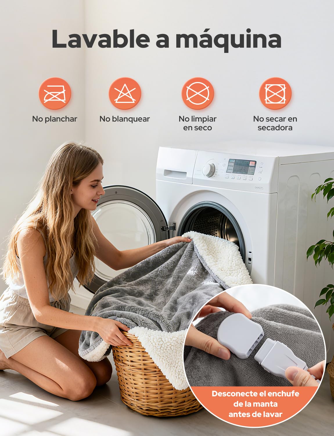 Manta Eléctrica 160x130cm Manta Calefactable 10 Temperaturas 9 Horas Configuraciones de Temporizador Calentamiento Rápido Lavable a Máquina Apagado Automático para Hogar Oficina Gris Claro