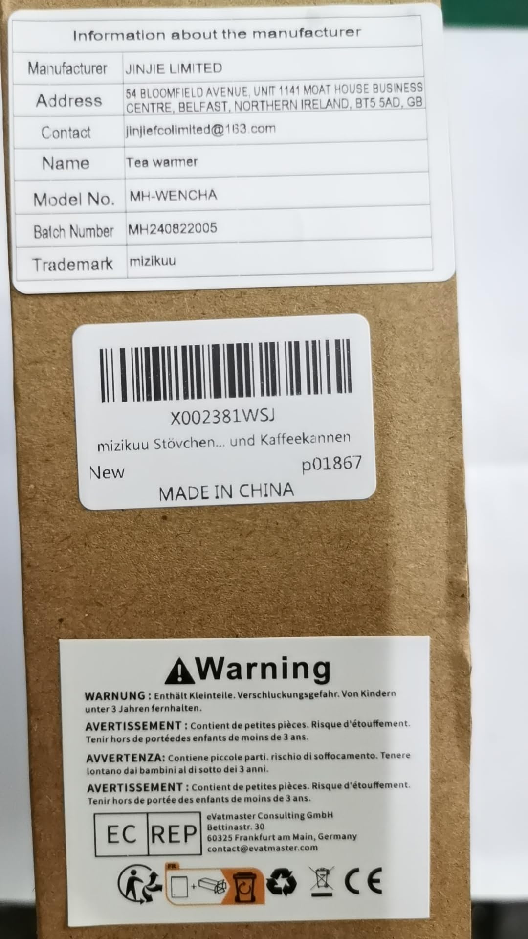 Calentador de Tetera Acero Inoxidable con Pinzas Base Redonda para Té Café