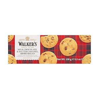 Walkers Shortbread Salted Caramel & Milk Chocolate Chunk Cookies, Pure Butter Shortbread Cookies, 5.3 Ounces