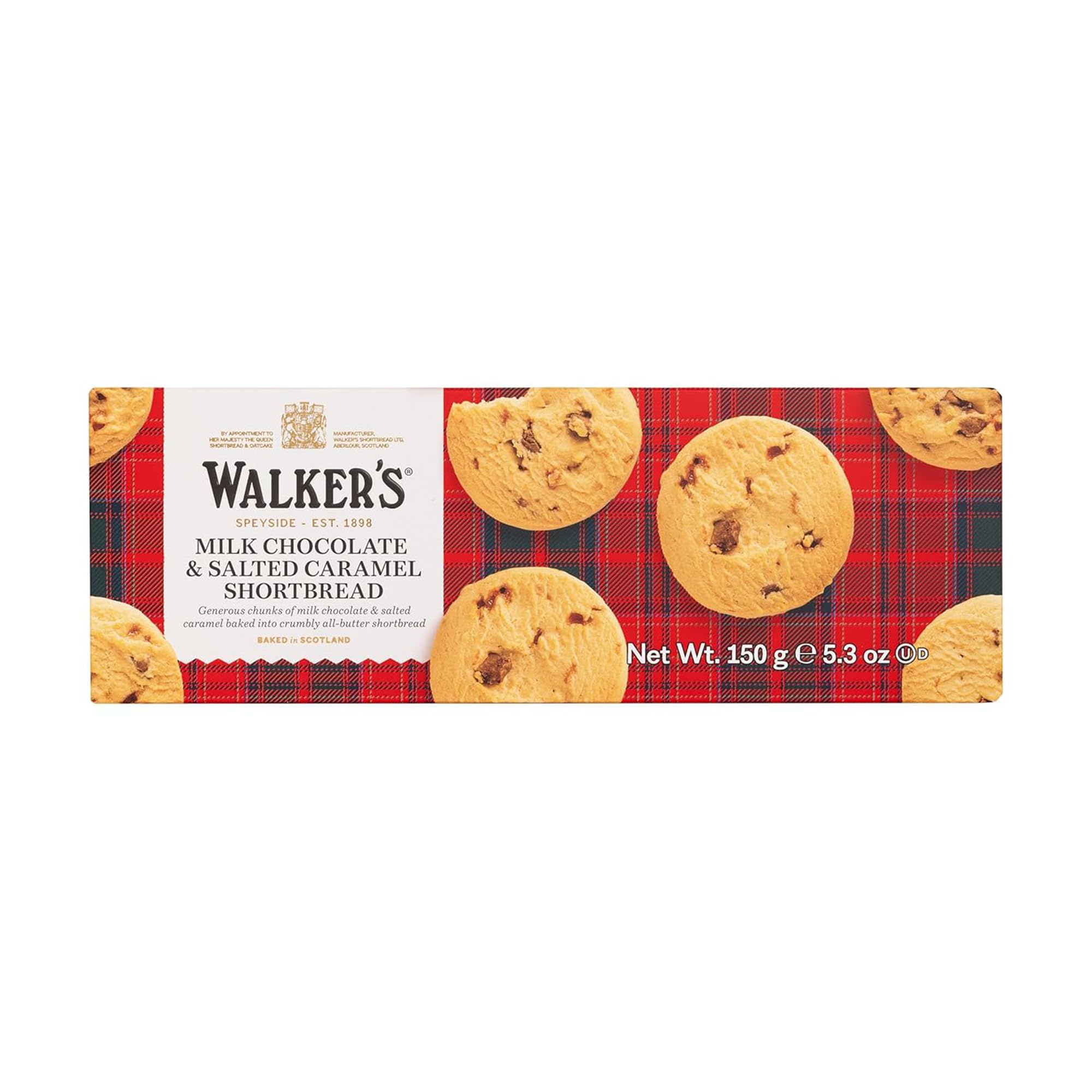 Walker's Shortbread Salted Caramel & Milk Chocolate Chunk Cookies, Pure Butter Shortbread Cookies, 5.3 Ounces