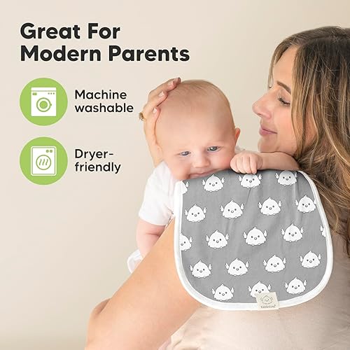 Vista 178 de Paños orgánicos para eructos para bebés niños y niñas, paquete de 5 paños de algodón súper absorbentes para bebés, trapos suaves y afelpados