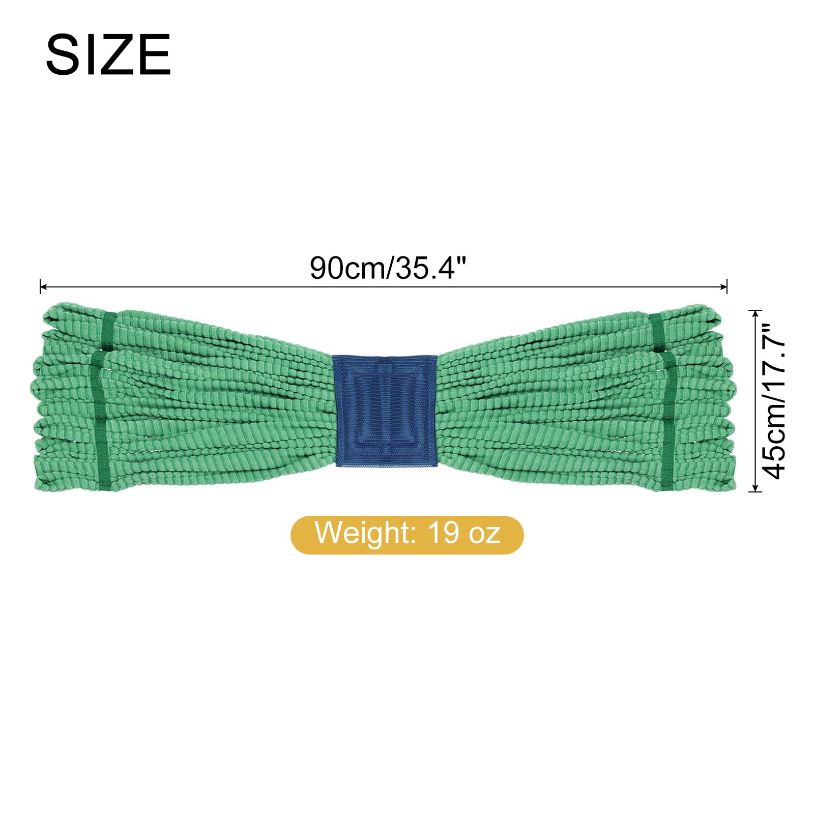 QUARKZMAN Commerciale Mocio Testa Sostituzione 19 Oz 35.4" Assorbente Microfibra Bagnato/Asciutto Mocio Pavimento Pulizia Spazzola Testa per Casa Industriale Verde