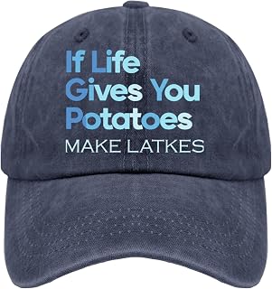 Funny Chanukah Jewish If Life Gives You Potatoes Make Latkes Baseball Hat Fashion Cap for Mens Fashionable Caps