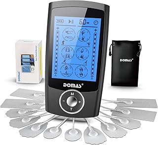 TENS Unit Muscle Stimulator with 24 Modes Rechargeable TENS EMS Device Electronic Pulse Massager Physical Therapy Equipment with12 PCS Electrode Pads for Natural Pain Relief