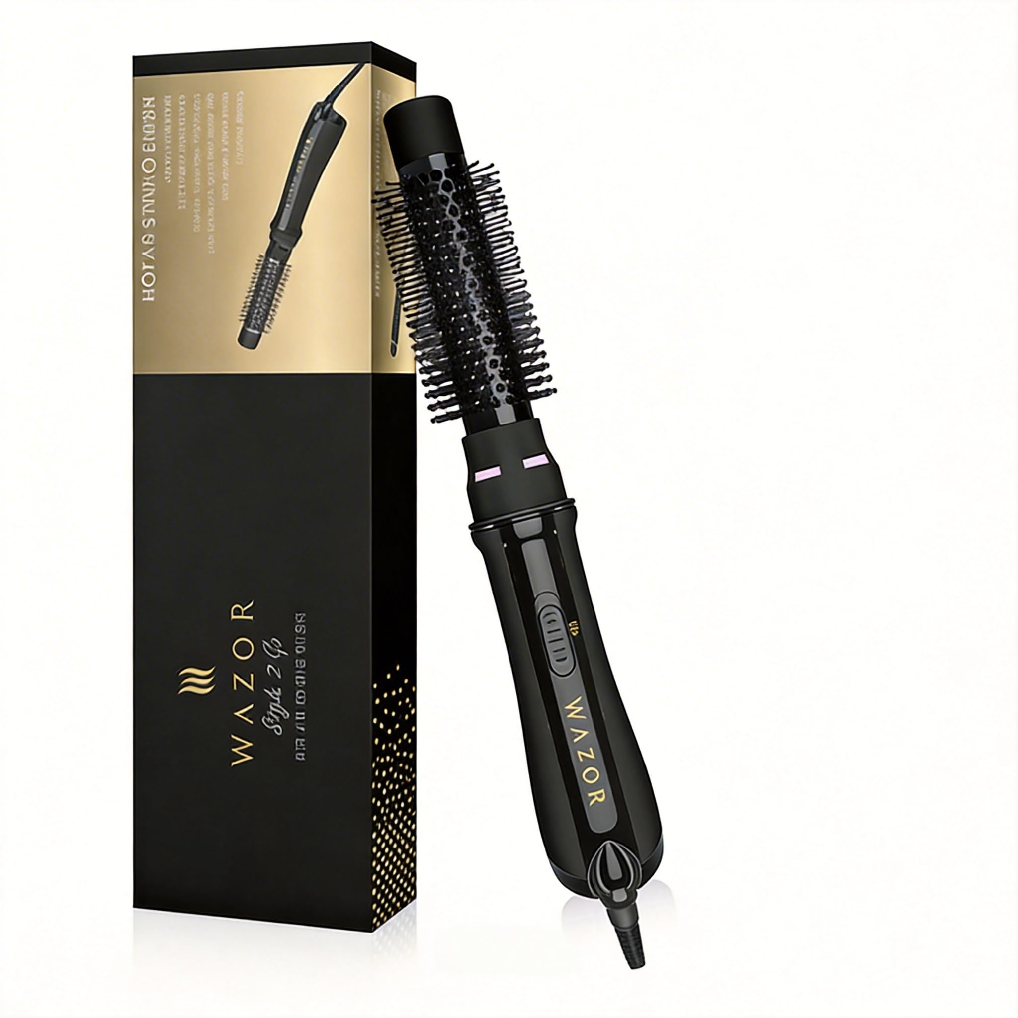 Ionic Hot Air Brush - 2-in-1 Blow Dryer & Styler, Anti-Frizz Ceramic Titanium Barrel, 1000W for Voluminous Shiny Hair, 2 Heat/Speed Settings, Salon Smooth Hair at Home