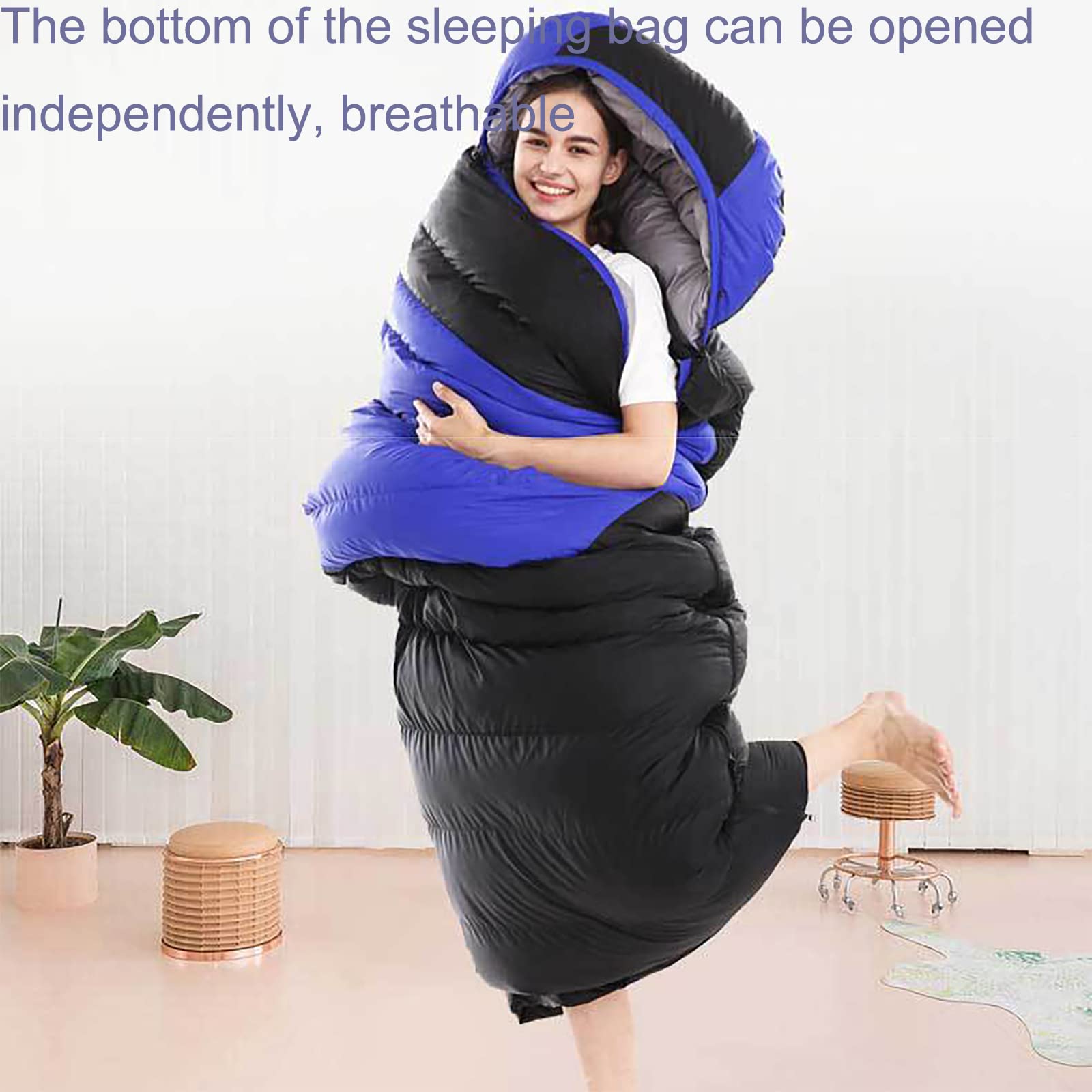 Sac de couchage chauffant pour adultes, sac de couchage 4 saisons d'extérieur avec batterie externe de 20 000 mAh, lavable et résistant aux déchirures