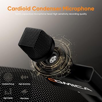 COMICA Revo S Wireless Handheld Microphone for iPhone17/16 Android Phone PC