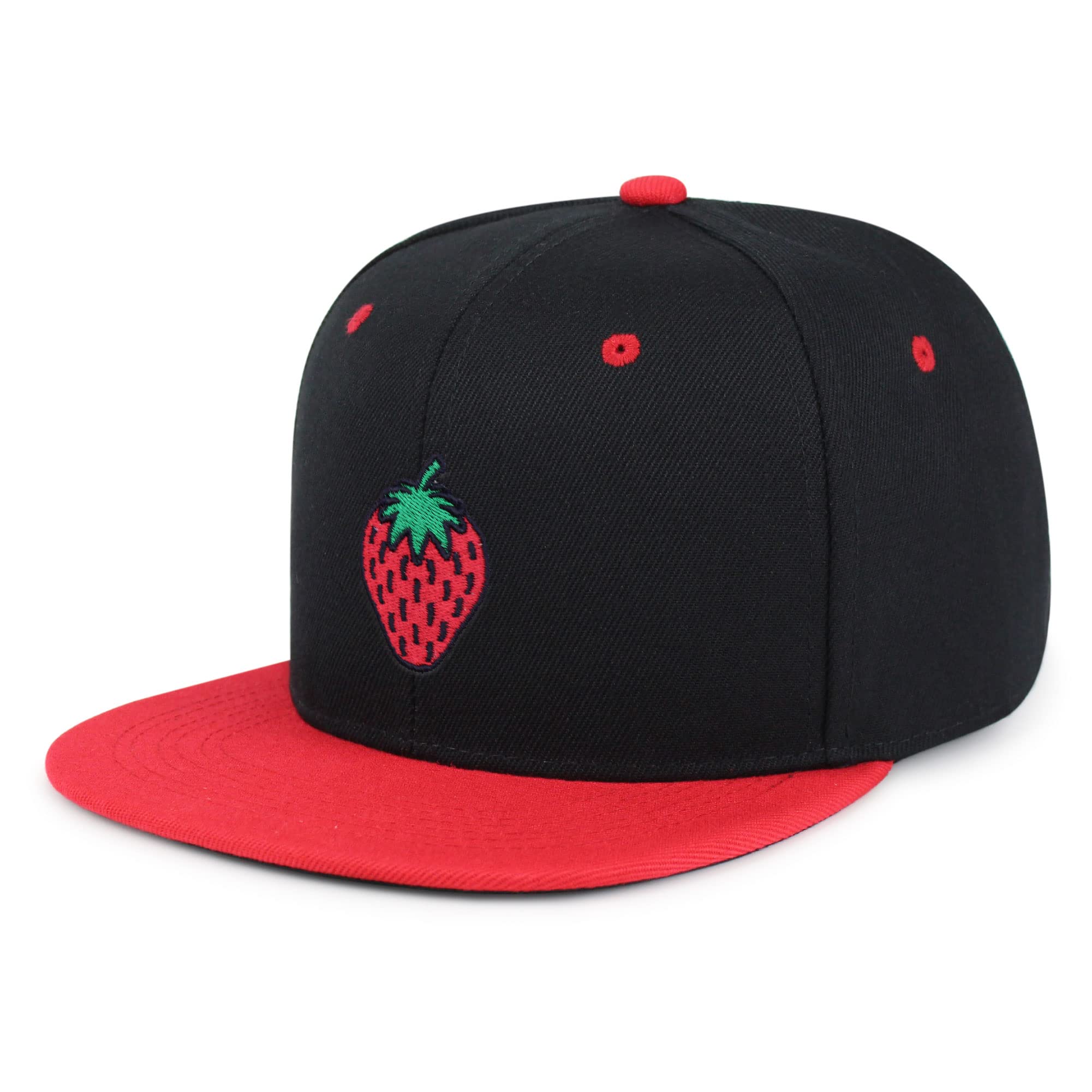 JPAKStrawberry Fruit Hip-Hop Snapback Hat Embroidered Baseball Cap Foodie