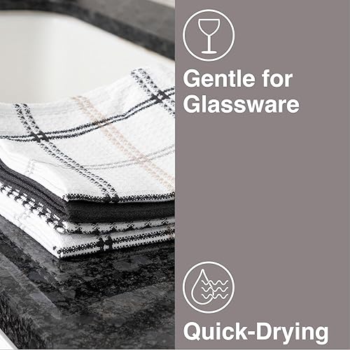 Vista 4 de T-Fal Premium Waffle Dish Cloths: Highly Absorbent, Super Soft Long Lasting - 100% Cotton, 12"x13" Flat Waffle Dish Towel for Cleaning & Drying