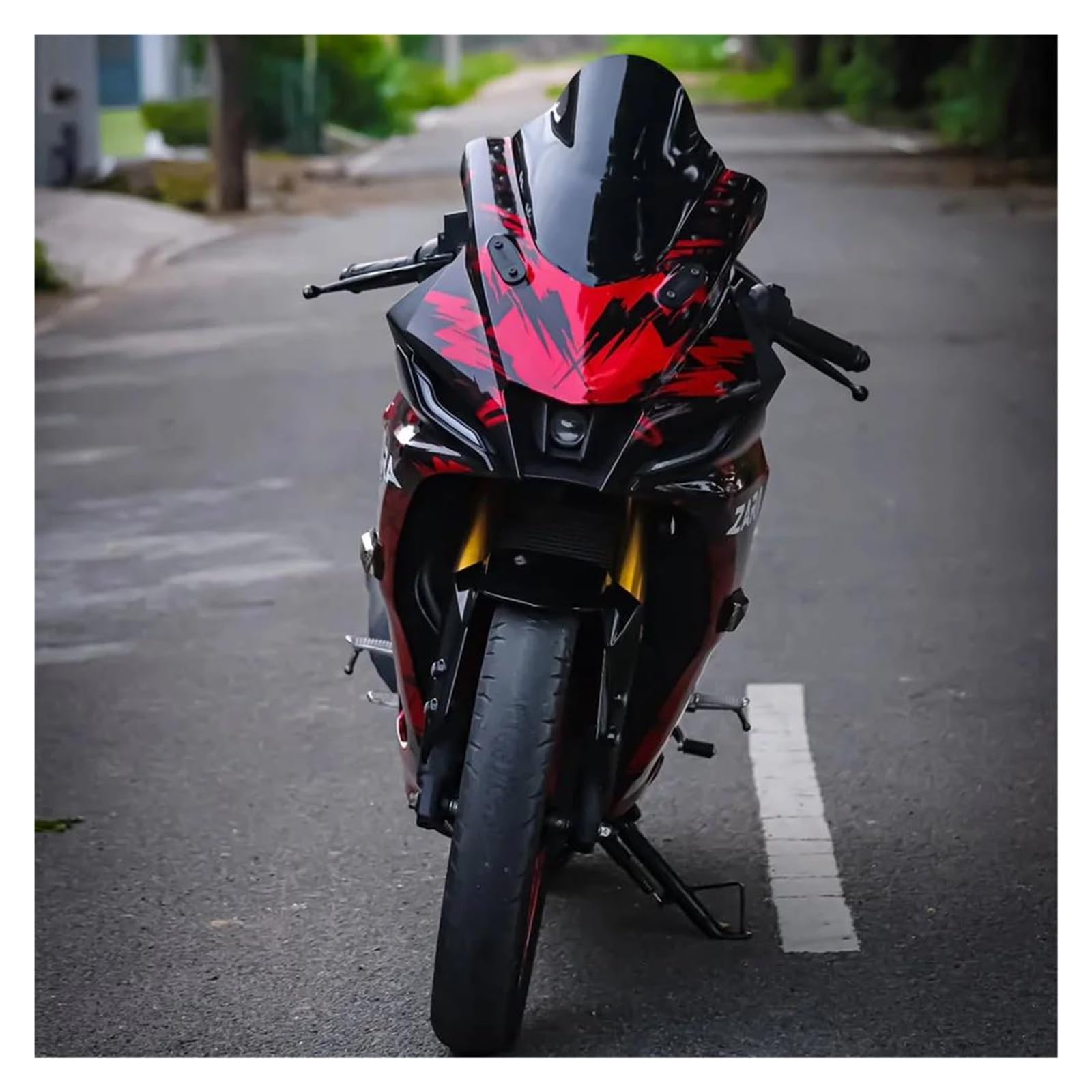 Pare-Brise Moto YZF R125 2023-2025 - Déflecteur Double Bulle Noir, Accessoire Aérodynamique Protection Vent