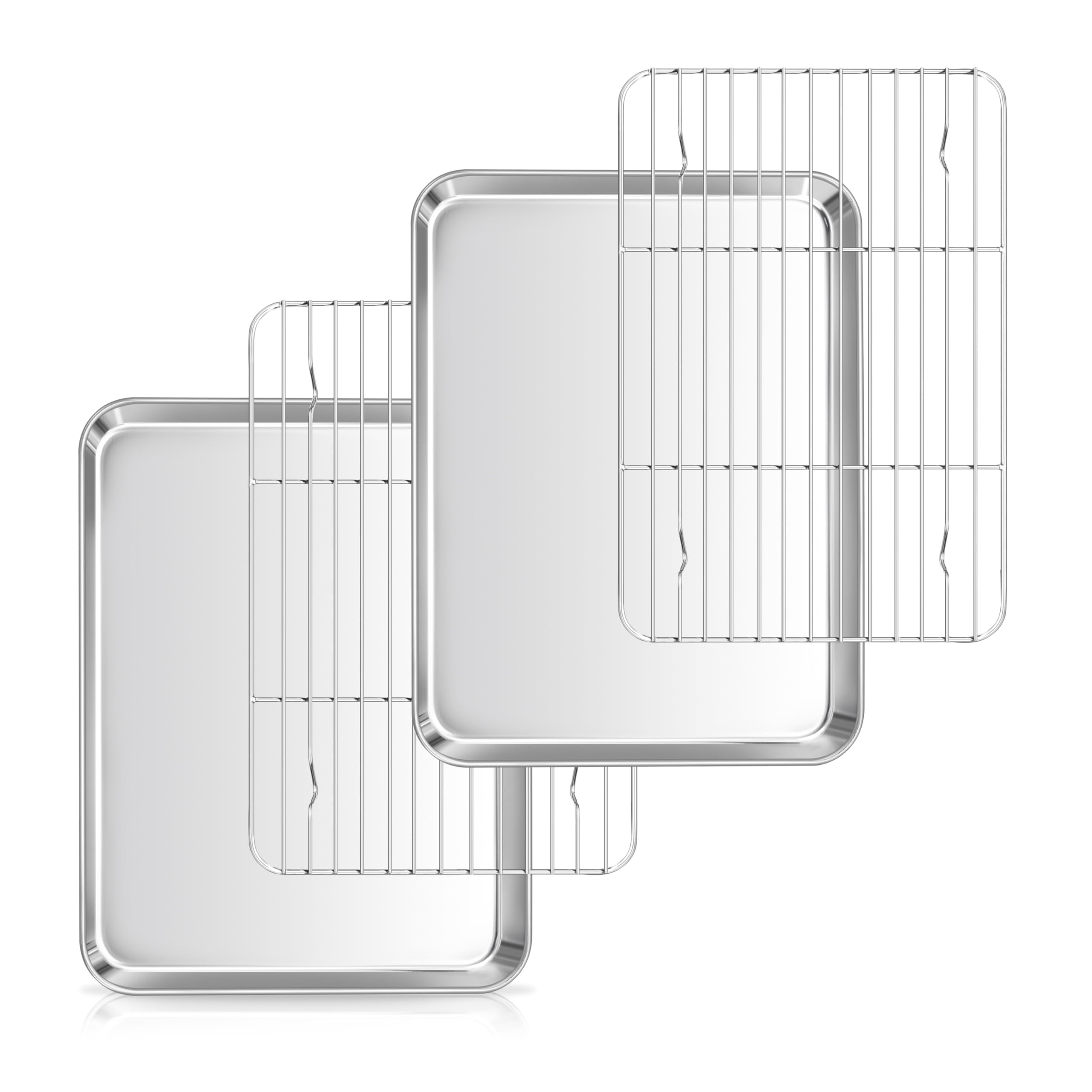 Set Teglie Da Forno Herogo - 2 Teglie E 2 Griglie In Acciaio Inox 18/0, Per Cottura E Raffreddamento - Foto 11