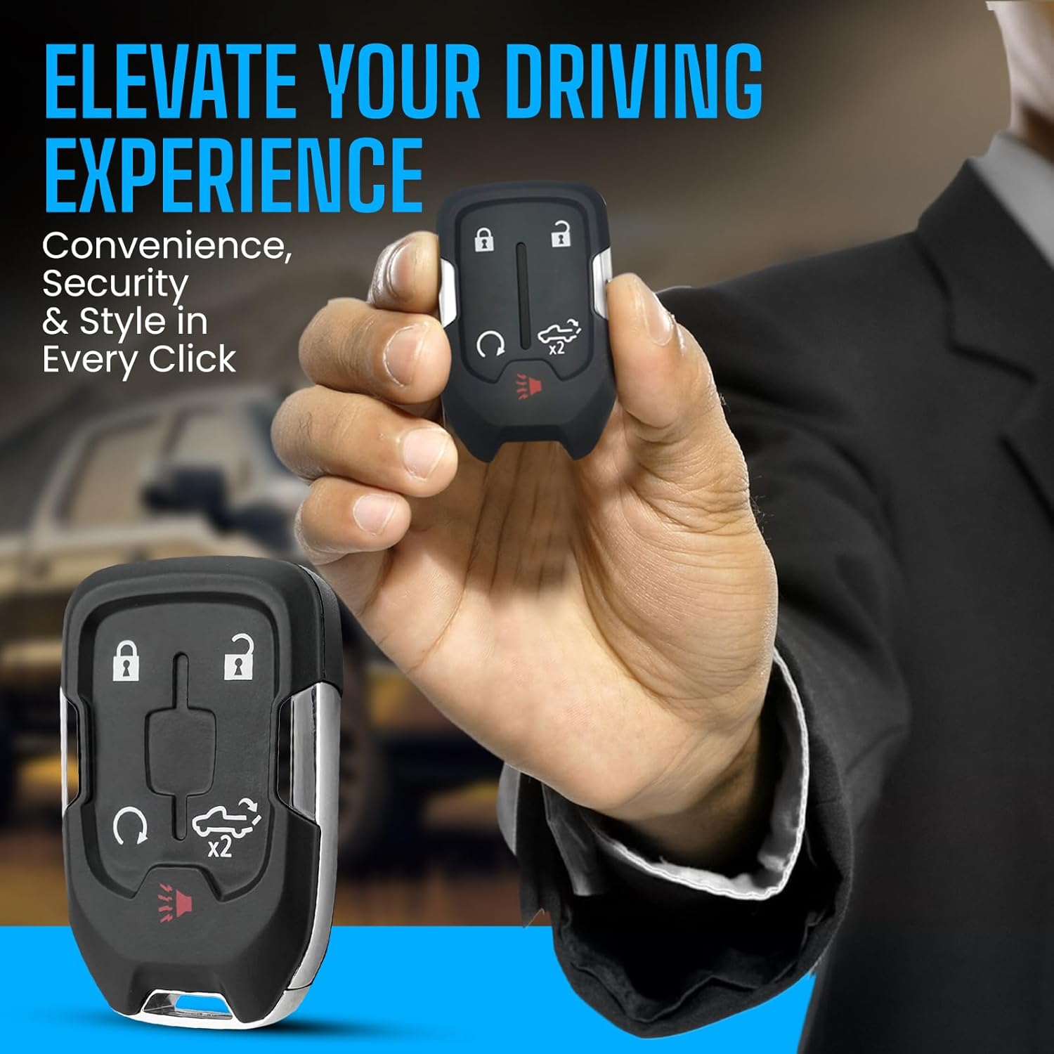 Keyless Entry Remote Control Key Fob Replacement Compatible with GMC Sierra 1500 2500 3500 2019 2020 2021 2022 2023 Chevrolet Silverado 1500 2500 3500 HYQ1ES 13522904 13522854 433 MHz