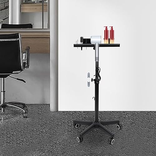 Miniatura 9 de Bandeja rodante para peluquería, para peluquería, con rueda, herramienta de peluquería, bandeja de almacenamiento para estilista, bandeja de salón