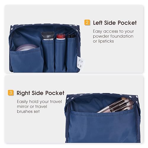 Miniatura 28 de Narwey Cute Cheetah Makeup Bag Travel Cosmetic Bag Organizer Toiletry Bag Make Up Bags with Compartments for Women Girls (Large, Black Leopard)